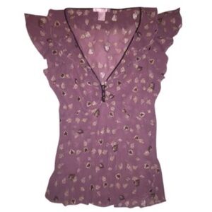 Rebecca Taylor Mauve Purple Chiffon Top